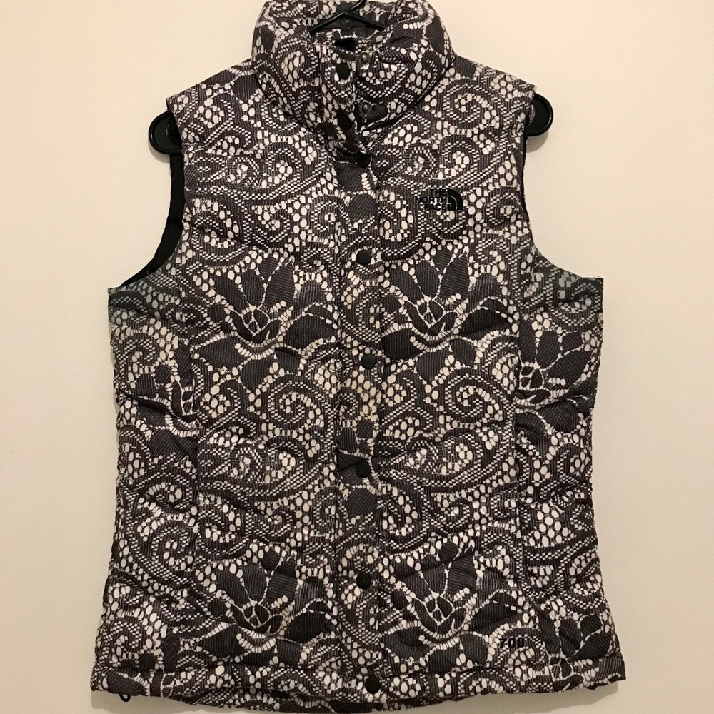 The North Face Black and White Down Vest
